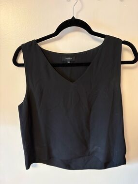 Babaton Black Silk V-Neck Sleeveless Camisole